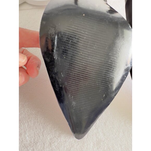 Azalea Wang Size 10 Snake Shoes Black Satin Stilleto Dramatic Slip On Almond Toe - Picture 9 of 16